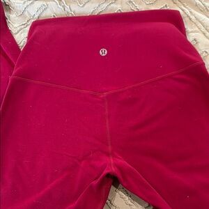 Lululemon Red High-Waisted Leggings